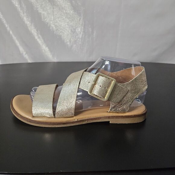 Franco Sarto Gold Strappy Flat Sandals Sz 8 - Picture 5 of 8